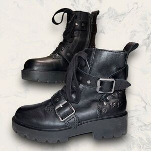 UGG Black Ankle Boots with Buckle Detail